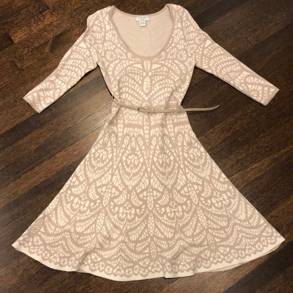 Carmen Marc Valvo Dresses & Skirts - Carmen Marc Valvo belted sweater dress